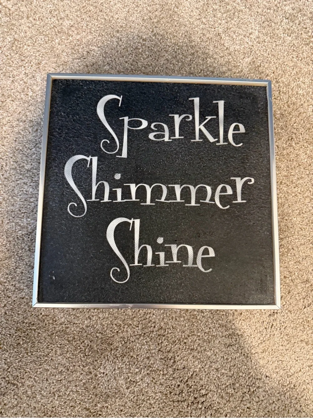 Sparkle Shimmer Shine Black Wall Art Sign - Unbranded